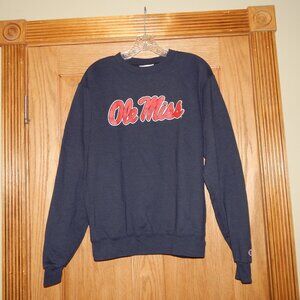 Men's Size Small S Ole Miss Rebels Mississippi Champion Crewneck Sweatshirt